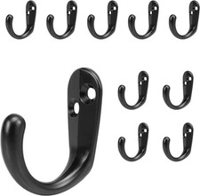 Coat Hooks Wall Mounted - Heavy Duty Metal Single Prong Robe Hanger Rustproof