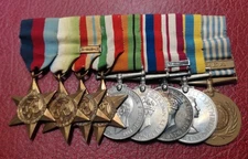 England. WWII and Korean War Medal Bar of 9 order badge