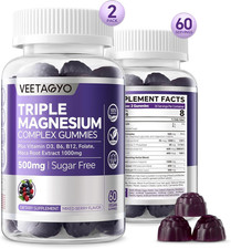 Magnesium Gummies 400Mg High Absorption Glycinate Taurate Malate, 120 cts