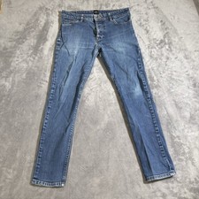 ASOS Jeans Womens 32S Button Fly Hem Unique Pockets Stretch Denim