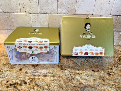 Two Matilde Vicenzi Verona Pastry Gift Tins - Italian 1.52lb Each (Pack of 2)