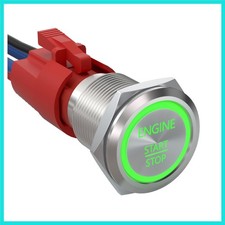 Push Start Ignition Switch, Off-ON Instant Push Button Switch, 12V Waterproof...