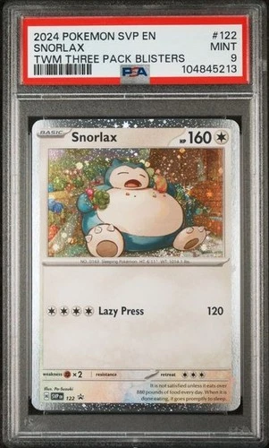 Snorlax #122 - Pokemon Cosmo Holo Black Star Promo - PSA 9