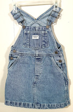 Vintage 90s OshKosh B  Gosh Denim Overall Jumper Dress Toddler Size 4/4T
