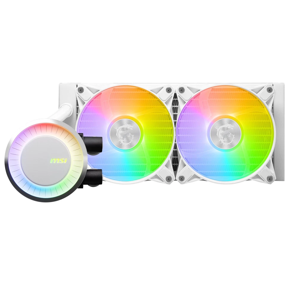 MSI Dissipatore MAG CORELIQUID E240 Bianco con RGB e Ventole da 120mm - Immagine 3 di 4
