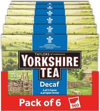 Yorkshire Tea Decaf, 6 Boxes of 160 Tea Bags (Total 960 Tea Bags)