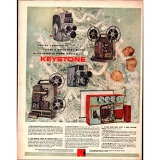 Vintage 1959 Keystone Movie Camera Print Ad Ephemera Wall Art Decor a2