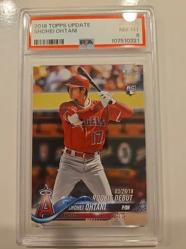 Shohei Ohtani 2018 Topps Update Rc Debut #us285 Psa 8