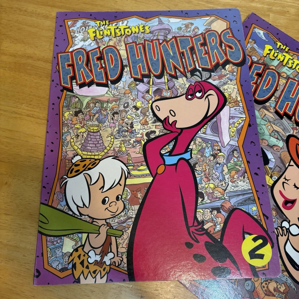 Big Face Books The Flintstones Fred Hunters Jumbo Board Seek Set Of 3 Vintage Foto 4 de 4