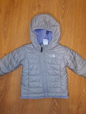 North Face Puffer Fleece Jacket Baby 6-12M Gray Reversible