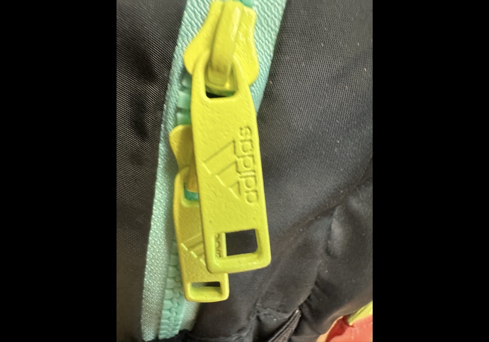 Adidas small backpack Black with multi color zipp… - image 6