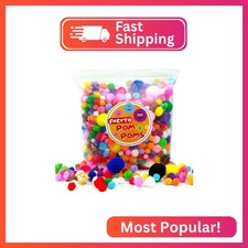 500 PCS Pompoms for Crafts,Pom Poms in Bright  Bold Assorted Colors,Pompoms for