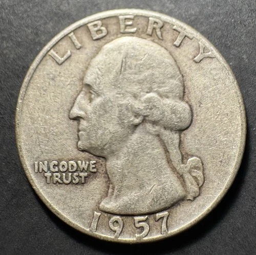 1957-D Silver Washington Quarter (Circulated) - (#2026) Very Fine Condition