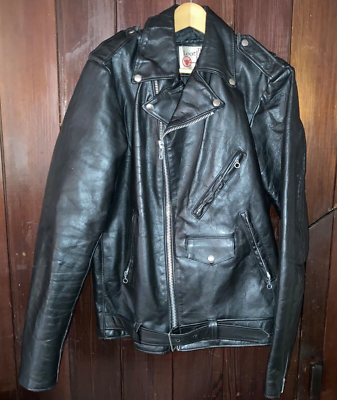 VTG Leather Biker Jacket Sears The Leather Shop Mens 44 X-Tall Motorcycle 70s VTG Leather Biker Jacket Sears The Leather Shop Mens 44 X-Tall Motorcycle 70s