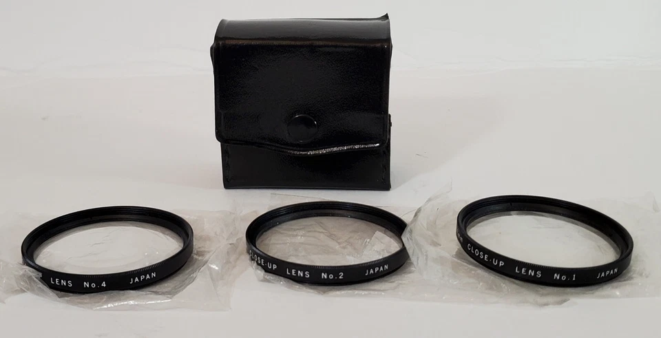 Vintage Vivitar Close-Up Lens 52mm No. +1 +2 +4 Macro Filter Set In Case Japan - Image 2 of 4