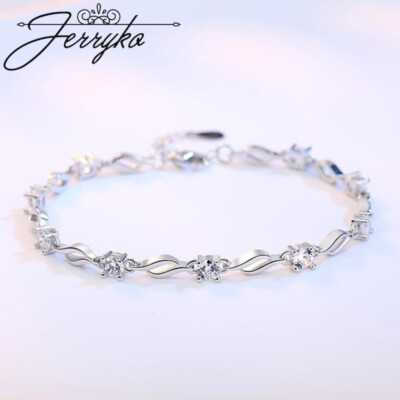 Damen Armband 925 Sterling Silber Kette Frauen Geschenk Zirkon Schmuck