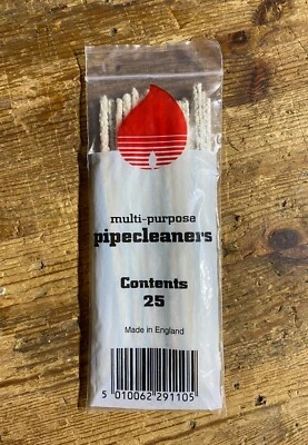 WHITE PIPE CLEANERS NATURAL COTTON BLEACH 25 PACK Art & Craft Sticks BRAND NEW