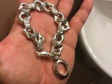KING BABY STUDIO WOMAN “S” CROSS BRACELET  .925 STERLING SILVER WEIGHS 95 GRAMS!