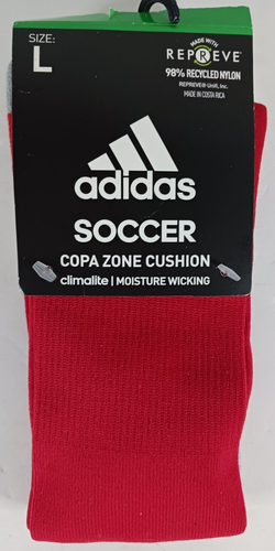 Adidas Climalite Copa Zone Cushion Soccer Socks Red Size L New