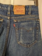 LEVIS 505xx Vintage Made In USA Thrashed Cropped Jeans Denim 31" Actual Size