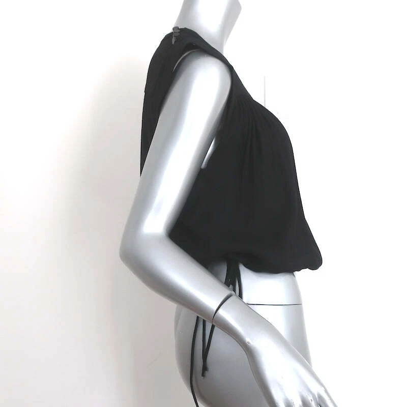 Blusa Isabel Marant Etoile Borla-Corbata Top Neo Negra Crepé Talla 34 Sin Mangas Foto 4 de 4