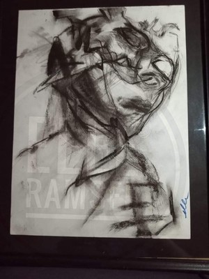 Spirit Art 9''x13'' Abstract Charcoal/Pencil Drawing 