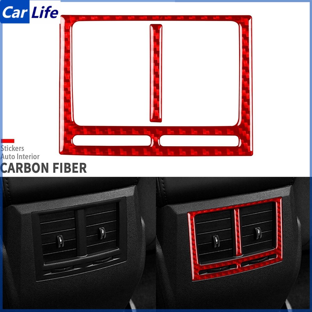 Red Carbon Fiber Rear Air Vent Outlet Cover Trim For Dodge Magnum Charger 08-10