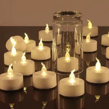 Flameless LED Tealight CandlesBattery Operated Flickering Tea Lights Fake Candle