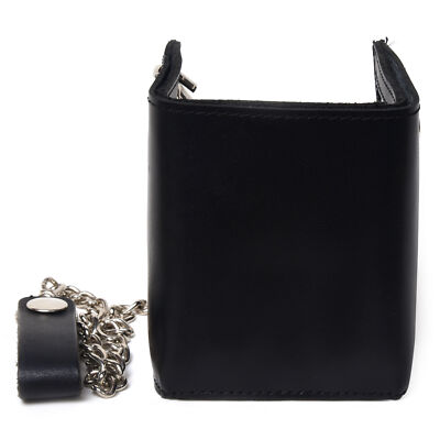 Leatherboss Genuine Leather Chain Trifold Wallet – Virgin Mary Design, 4.2 X 3.1 Inches, Biker Style Card Holder - View #2