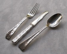 Rare Couverts Enfants Tiffany Fait à la Main Pat.1880 En 925er Argent Sterling