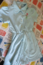Knits of Cinderella Girls 100  Polyester Dress Sz 12 - Blue Vintage 1960s