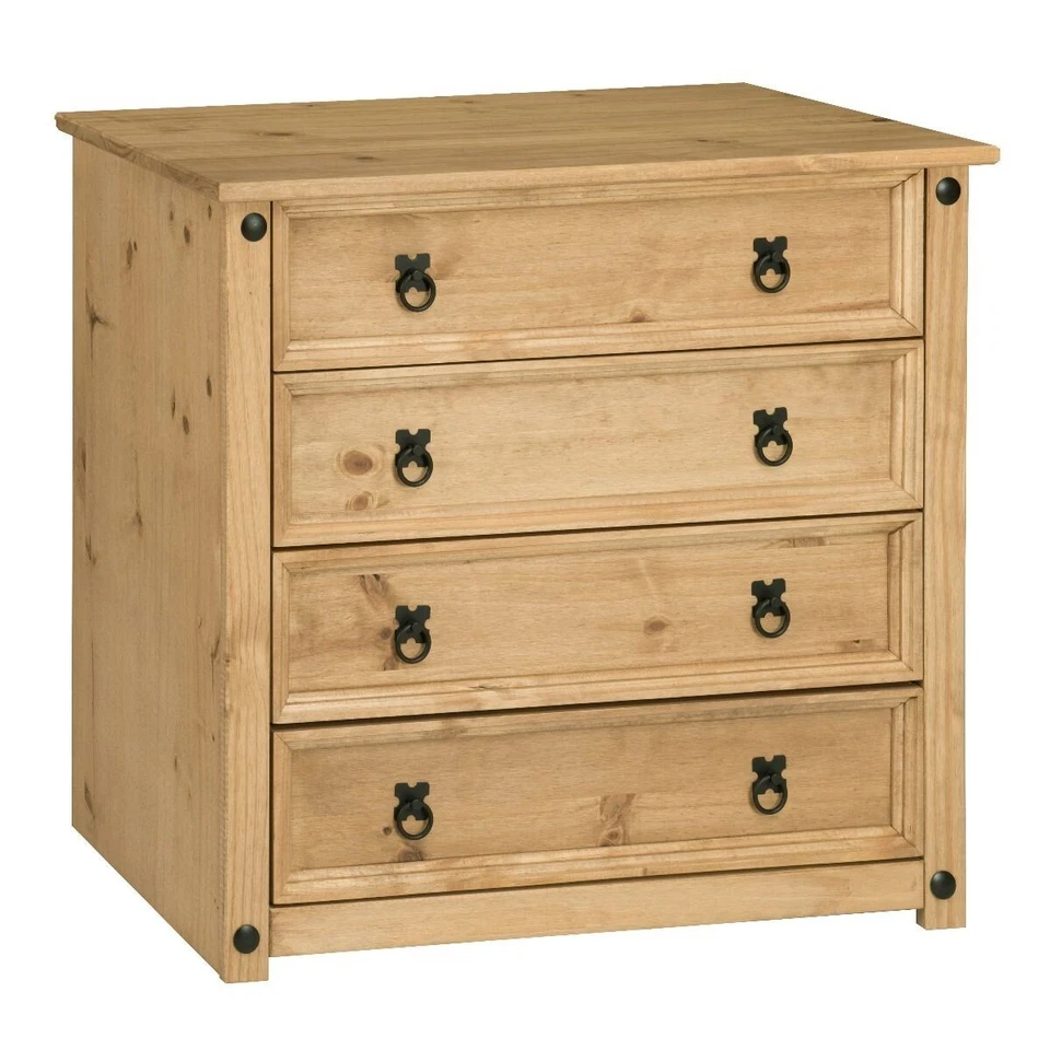 Corona Chest of Drawers 4 Drawer Mexican Solid Pine Bedroom - Image 2 of 4