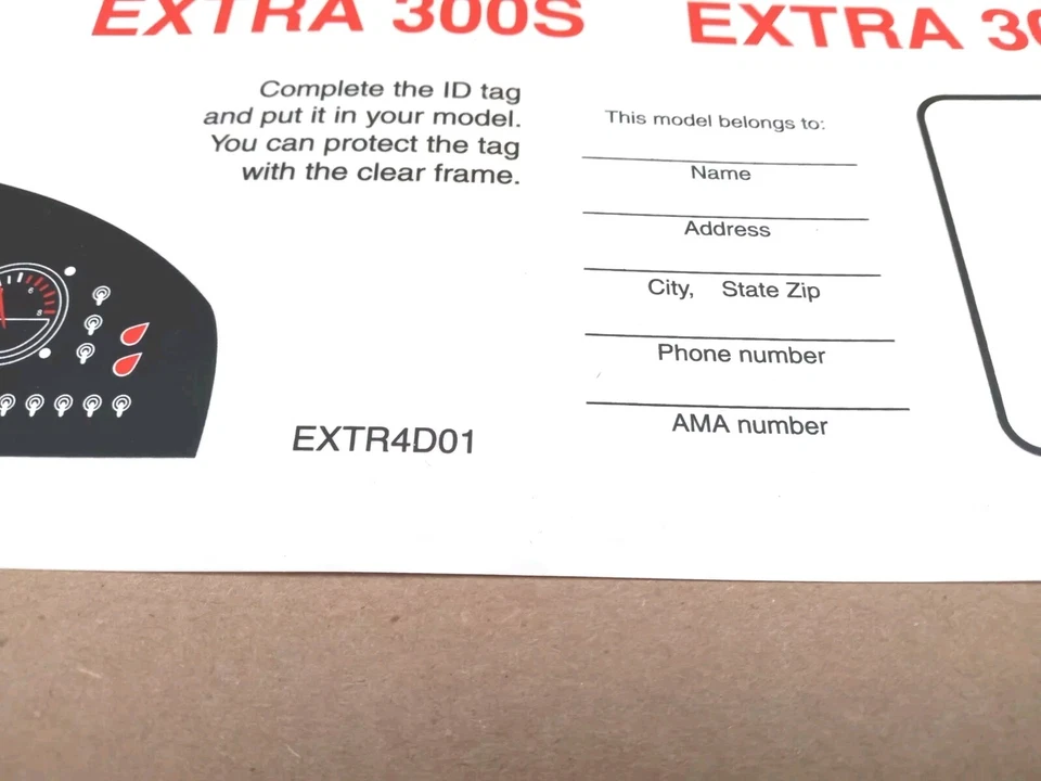 GREAT PLANES Extra 300S 40 RC Aircraft Sticker Decals RARE Hobbico EXTR4D01 NEW - Image 2 of 4