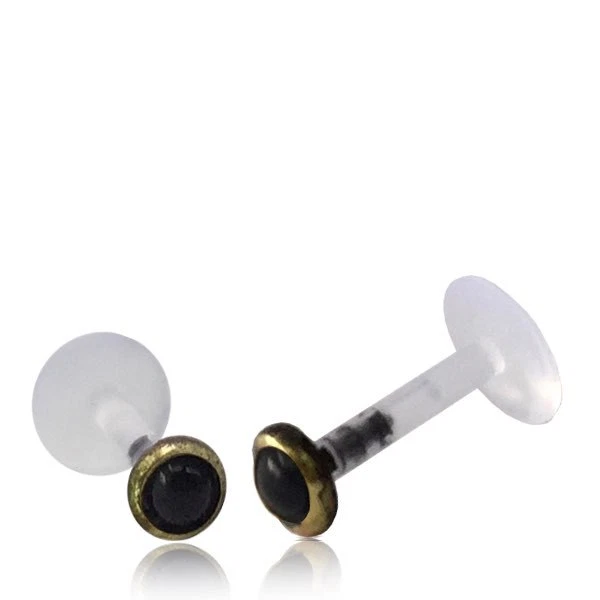 1 ЛАТУНЬ 16G 5/16» дюймов 8 мм с ONYX BIOPLAST LABRET MADONNA TRAGUS СПИРАЛЬ ДЛЯ ГУБ - Изображение 3 из 3