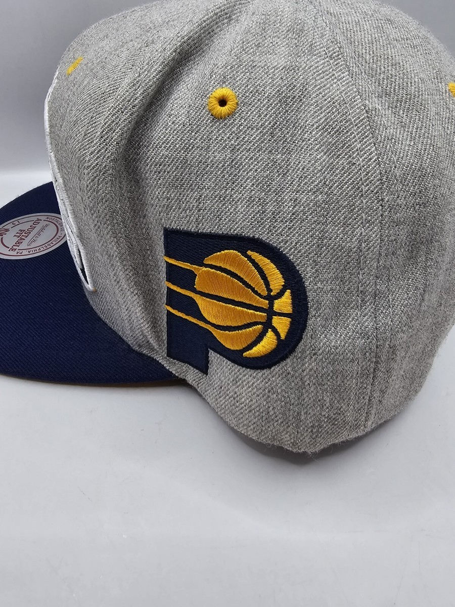 Casquette Mitchell & Ness Indiana Pacers – Gris/bleu – Snapback Ajustable – Neuf