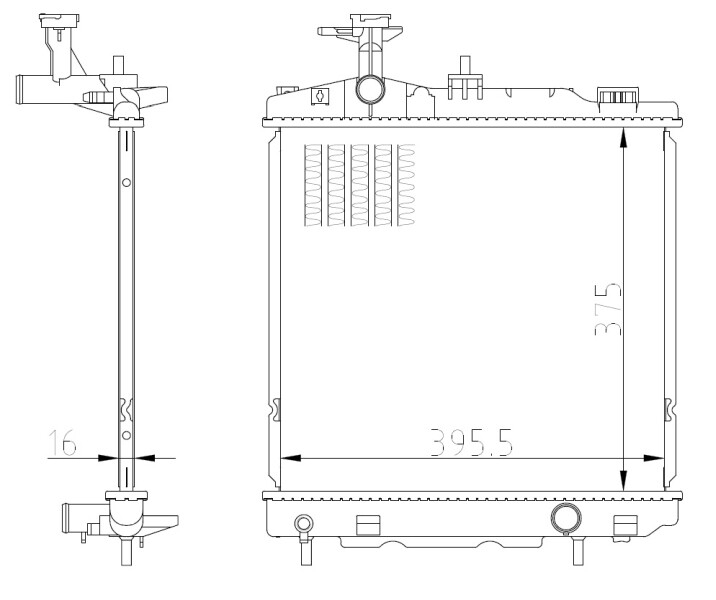 NRF 550022 Radiator, engine cooling for MITSUBISHI