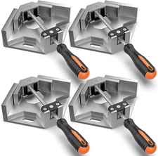Right Angle Clamp,  [4 PACK] Single Handle 90° Aluminum Alloy Corner Clamp, C...