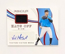 2019 Panini Immaculate Hats Off /15 Victor Victor Mesa #HO-VV Auto Marlins Relic