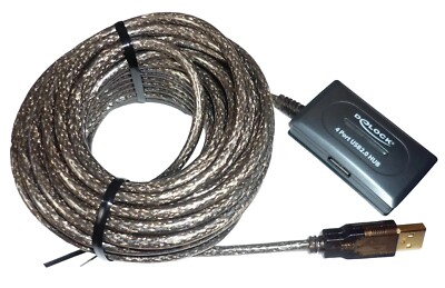 USB Kabel Verlängerung 10m Aktiv 4Port Verlängerungskabel Repeater Delock 82748
