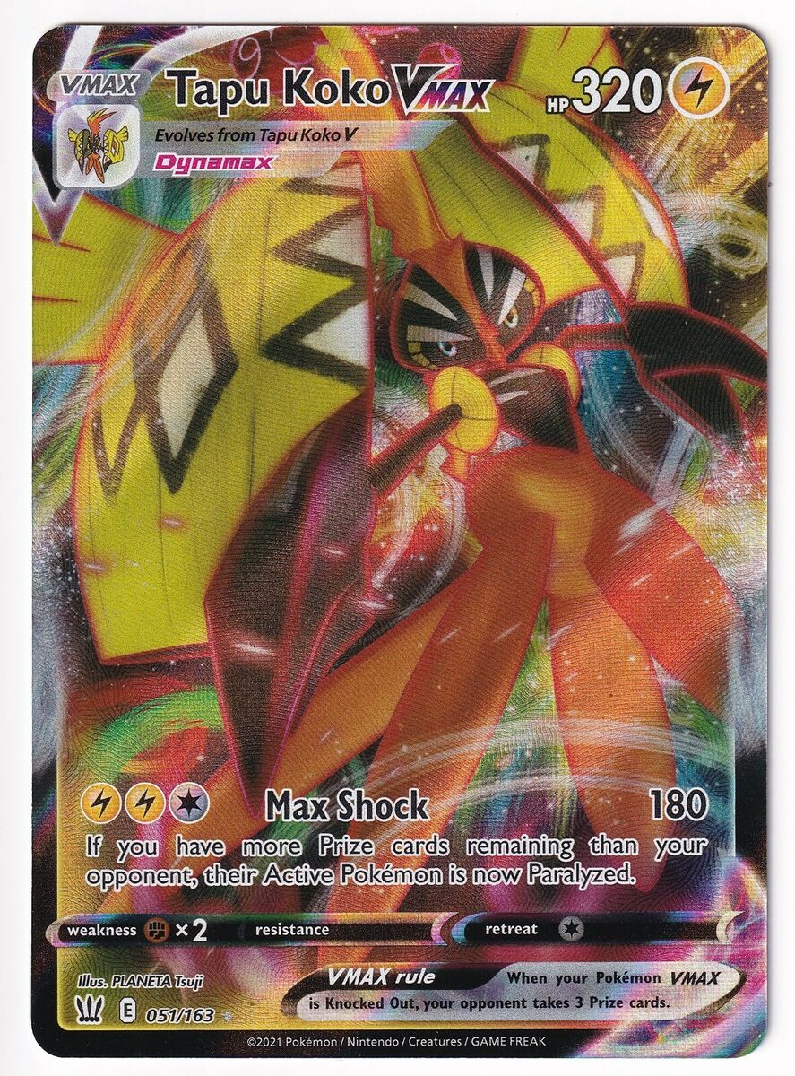 Pokemon Card Tapu Koko VMAX 051/163 Full Art Ultra Rare Battle Styles –  TOYSUCKER