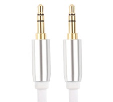 1m Jack Male 3.5mm AUX m to Jack Male 3.5mm AUX m White