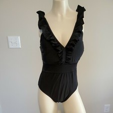 Womens Swimsuit 1 Piece Large Black