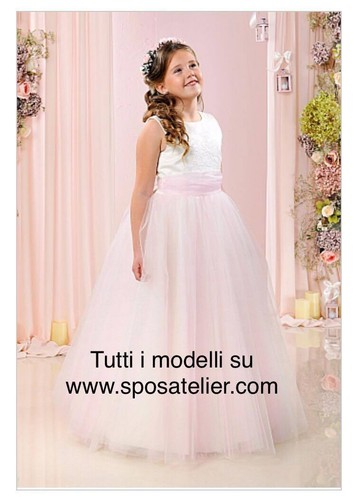 ABITO PRIMA COMUNIONE 5- 6 ANNI ROSA CONFETTO ATELIER SPOSA | eBay