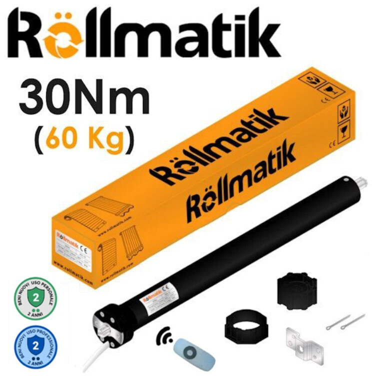 Motore per tapparelle con finecorsa meccanici e radiocomando. Portata 30Nm - 60 