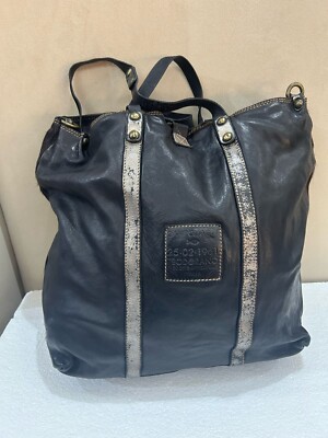 S19# campomaggi leather black bag  made in italy Has some signs of wear