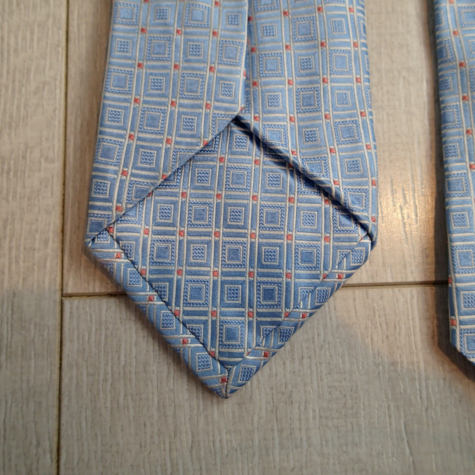 IKE BEHAR Blue Squared Patterned Necktie - image 7