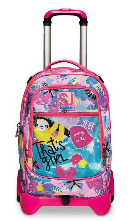 TROLLEY SCUOLA SJ JACK 2 RUOTE CLACK IT GIRL ZAINO STACCABILE CON RUOTE