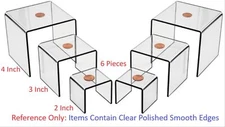 T'z Tagz Brand New Clear Acrylic Risers 2 3 4 Inch Showcase Display Stands 6 pc