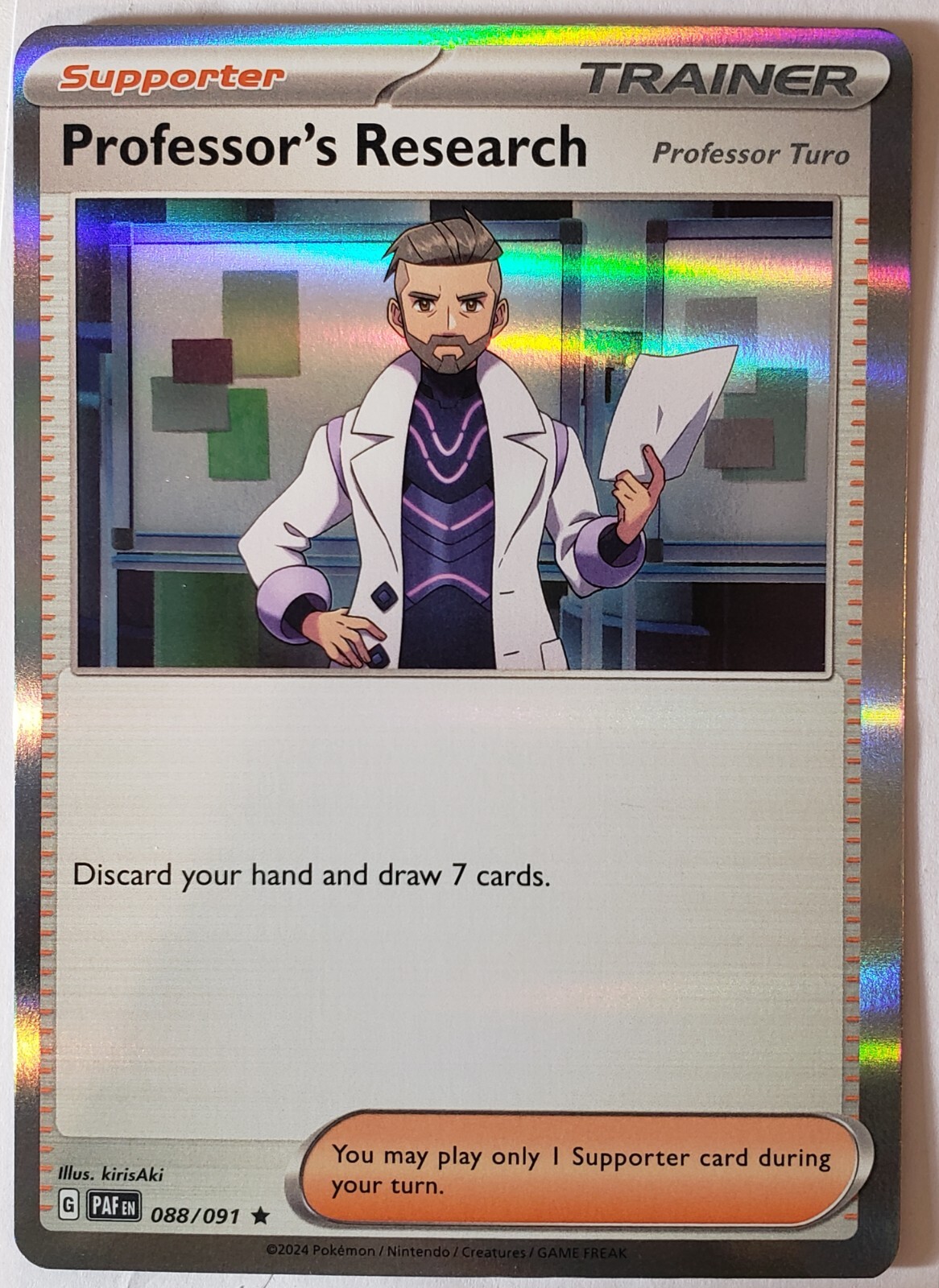 HOLO Professors Research Turo 088/091 NM / M - Paldean Fates Pokemon Card