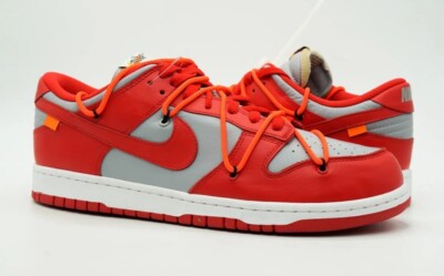 NIKE DUNK LOW OFF-WHITE NEW SIZE 12 UNIVERSITY RED WOLF GREY CT0856 600